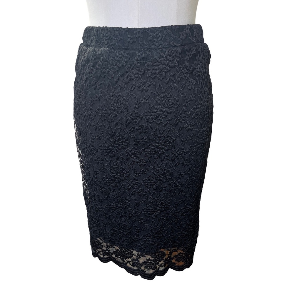 Blue Rain Francesca's Black Lace Pencil Skirt Goth Whimsycore Cocktail Party‎ M
